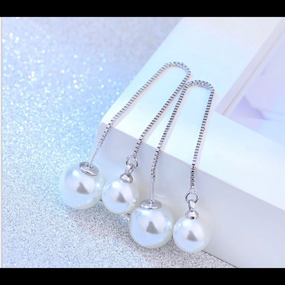 BRAND NEW Double Pearl Drop Earrings